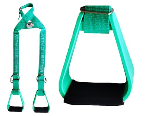 Majestic Ally Nylon Overlay Adjustable Heavy Duty Padded Youth Stirrup - color: Turquoise
