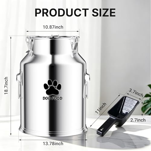 35LBS Stainless Steel Dog Food Storage Container,Large Metal Dog Food Storage Container