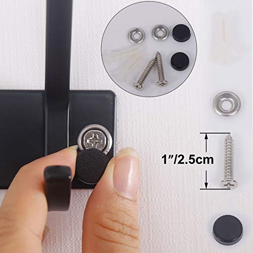 WEBI Coat Rack Wall Mounted,2 Coat Hooks for Hanging Coats,Hook Rack Hook Rail Coat Hanger Wall Coat Rack with Hooks for Clothes,Jacket,Black - size: 2 Hooks
