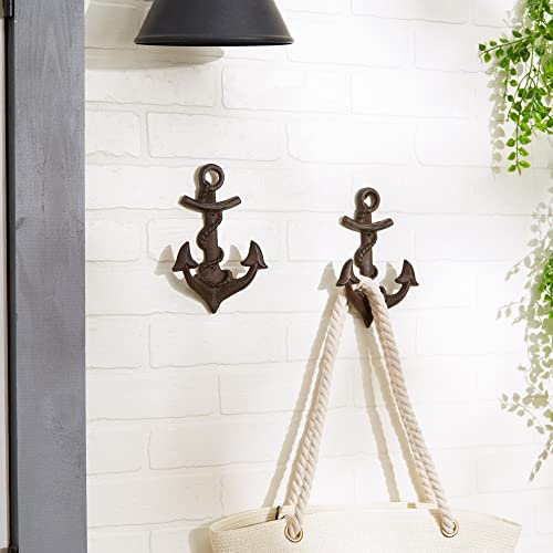 DII Cast Iron Decorative Wall Hook Set, Anchor/Rope, 2 Count - size: Anchor/Rope