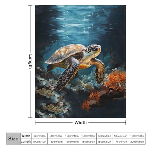 Sea Turtles Fleece Throw Blanket for Couch Adults Teens 40" X 50" - color: Sea Turtles, size: 40x50 inch