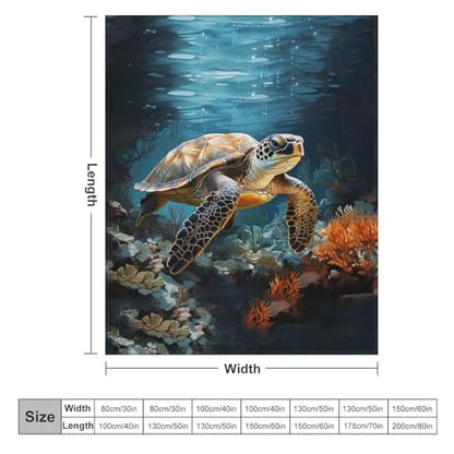 Sea Turtles Fleece Throw Blanket for Couch Adults Teens 40" X 50" - color: Sea Turtles, size: 40x50 inch