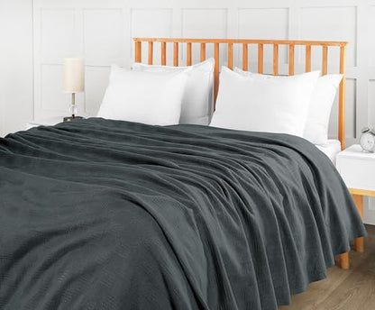 Utopia Bedding Smoke Gray 100% Cotton Blanket [Twin Size - 90x72 Inch] Lightweight, Soft and Breathable Thermal Blanket for All Seasons (Pack of 10) - color: Smoke Gray, size: Twin (Pack of 10)