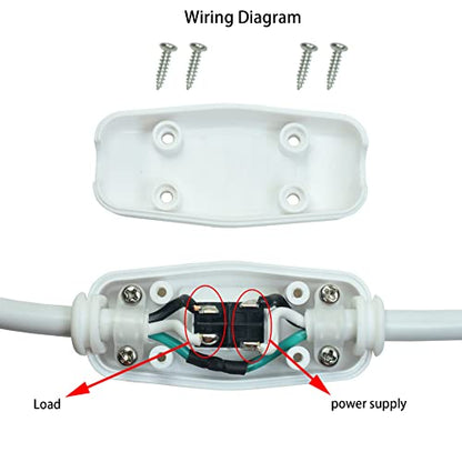 Outdoor Waterproof Rocker Switch, White, Green Indicator, 6A 250VAC | Waterproof IP65, 6A-15A Large Current, 250V 125VAC, T85 Rated - color: 2PCS Green led