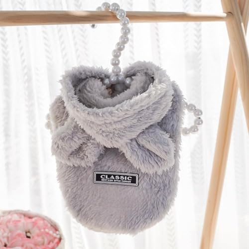Selena Cat Bunny Ears Costume Cute Dog Kitten Hoodies Sweater Rabbit Ears Puppy Pet Apparel (Medium,Gray) - color: Gray, size: Medium