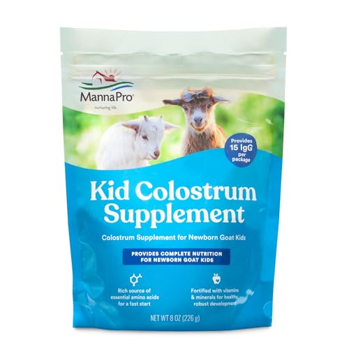 Manna Pro Goat Kid Colostrum Supplement with Vitamins, 8 oz | Colostrum Supplement for Newborn Goat Kids, Supports Healthy Development, Fortified with Vitamins & Minerals - size: 8 Ounce (Pack of 1)