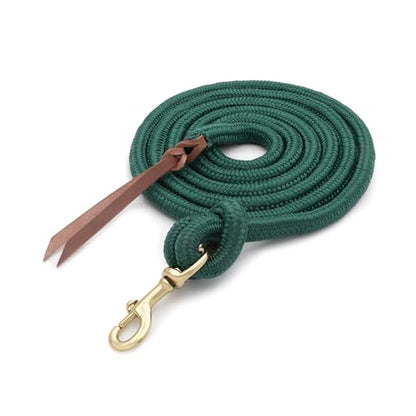 Weaver Equine 10' Performance Lead Rope, Brass-Plated Snap - color: Hunter Green