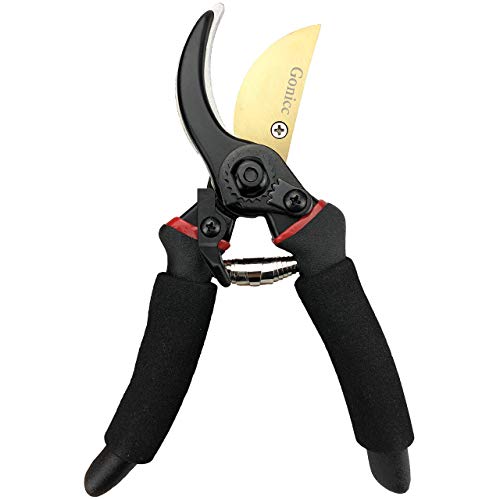 gonicc 8" Professional Premium Bypass Titanium Pruning Shears(GPPS-1003) - color: Golden Titanium Bypass Pruning Shears