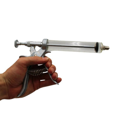 IVS 50cc Automatic Metallic Livestock Syringe with Luer Lock Tip