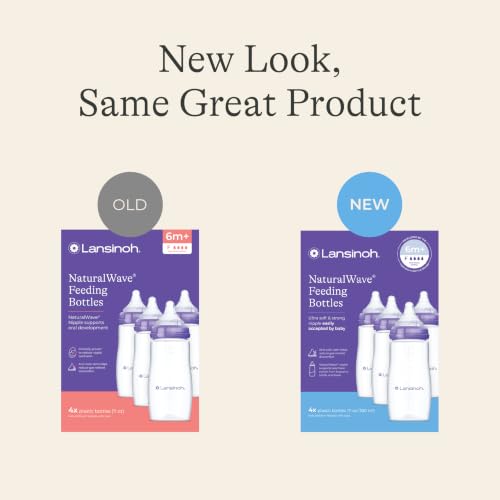 Lansinoh Anti-Colic Baby Bottles, 11 Ounces, 4 Count - style: 11 Ounce, Fast Flow, 4 Count