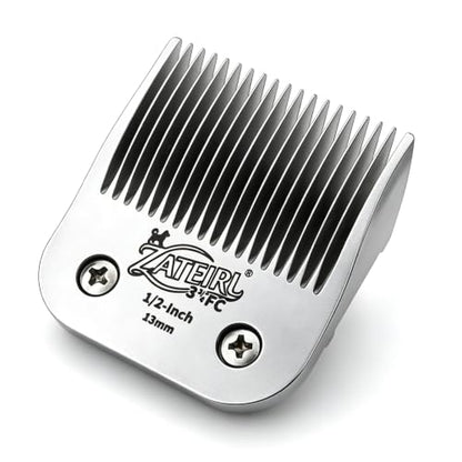 Size 3-3/4FC Detachable Pet Grooming Clipper Blade with Ceramic Cutter, 13mm 1/2 Inch Cut Length, Silver, Compatible with Andis, Oster A5, Wahl KM10, 1 Pack - color: Silver, size: 3-3/4FC 13mm