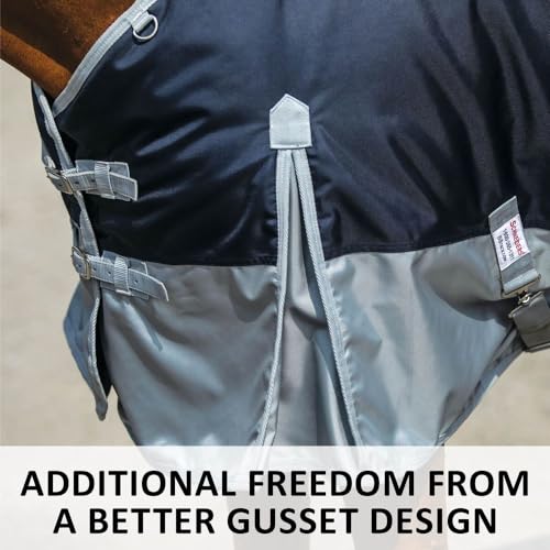Dura-Tech Viking Horse Turnout Sheet | Open Front with 2 Buckle | Waterproof, Windproof & Breathable Blanket | Criss-Cross Surcingle | Winter Horse Blanket - size: Horse Size 76, style: Sheet (no insulation)