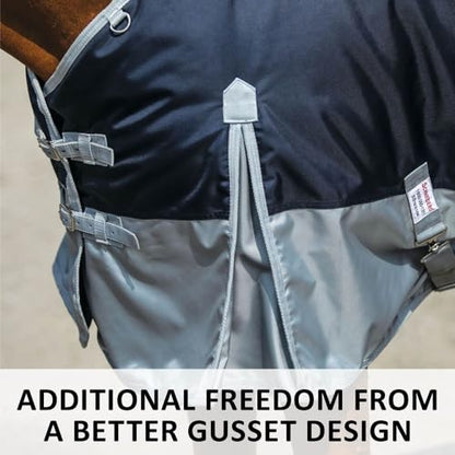 Dura-Tech Viking Horse Turnout Sheet | Open Front with 2 Buckle | Waterproof, Windproof & Breathable Blanket | Criss-Cross Surcingle | Winter Horse Blanket - size: Horse Size 72, style: Sheet (no insulation)