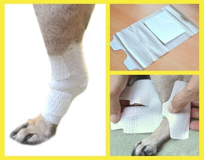 PawFlex Joint and Large Area Wound Bandages for Dogs Cats & Other Pets. Great for Leg Joint sprains and Tail Injuries! Non Adhesive Breathable Non-Slip Disposable Washable Value Pack (Small 20pk) - size: Small 20pk