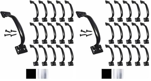 Litepak 30 Pack, Premium Black Pull Handle 5-3/4" Utility Door Pulls, Black Handles for Home Improvement, Barn Door Hardware with Screws - color: Black, size: 30 Pack
