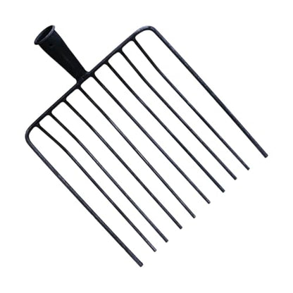 Steel Pitchfork Replacement Head, 10-Tooth Agricultural Manure Fork for Gardening and Stall Cleaning, Without Handle - color: 10 Teeth