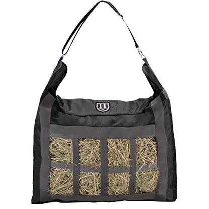 Harrison Howard Premium Durable Slow Feed Horse Hay Bags Oxford Cloth Heavy Duty Large Capacity Horse Feeding Bag-Black - color: Black