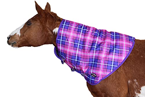 Horse Medium 1200D Waterproof Winter Blanket Mane Horse Neck Cover Purple 52040-M - color: Purple Plaid, size: Medium