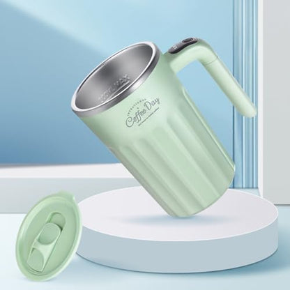 Drink Stirrer,Self Stirring Mug,Self Stirring Coffee Mug,Suitable for Coffee, Milk, Cocoa and Other Beverages Stainless Steel Vacuum Insulated Tumbler with Lid (Matcha Green, 12 Ounces) - color: Matcha Green