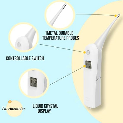 Pet Thermometer, Fast Read Digital Veterinary Thermometer, Animal Temperature Monitor, Pet Temperature Tester for Dogs, Cats, Horse,Cattle, Pigs,Birds, Sheep