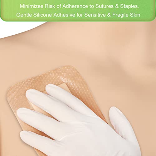 NeuHeils Silicone Foam Dressing with Border 4''x8'' 5 Pks - size: 4''x8'' (Pack of 5)