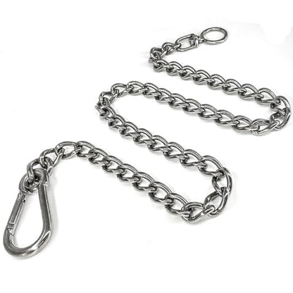 Dog Chain Leash, 304 Stainless Steel Short Lead Metal Heavy Duty Chain DIY Double Dog Leashes Self-Assembly Leashes Extension&Coupler. (304 S/S 32in x 4mm) - size: 304 S/S 32in x 4mm
