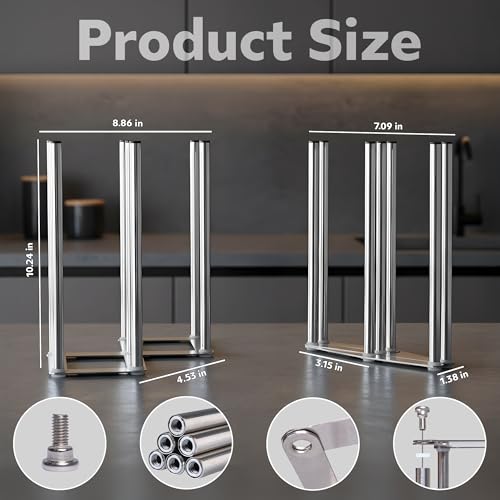 Water Bottle Drying Rack, Cup Drying Rack for Counter, Stainless Steel Tumbler Dryer Stand, Space-Saving Mug & Glass Drying Rack, Heavy-Duty Holder for Cups & Water Bottles (Silver – 7 Pegs) - color: Silver – 7 Pegs