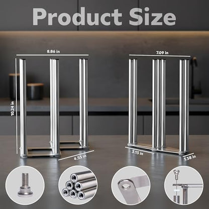 Water Bottle Drying Rack, Cup Drying Rack for Counter, Stainless Steel Tumbler Dryer Stand, Space-Saving Mug & Glass Drying Rack, Heavy-Duty Holder for Cups & Water Bottles (Silver – 7 Pegs) - color: Silver – 7 Pegs
