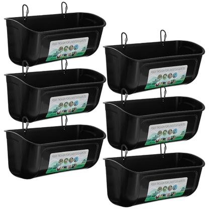 MAQUITA 6 PCS Hanging Chicken Feeder Trough for Goat Sheep Deer Poultry Duck Chicken Fence Feeder Livestock Feeding Container Goats Supplies Feeders Waterer Bucket