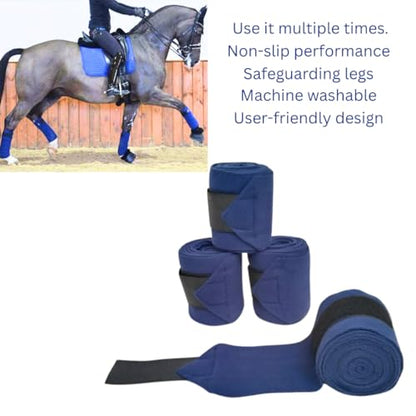 Horse Leg Bandage/Horse Leg wrap (Set of 4) Red, Blue, Navy Blue, and Black (Navy Blue) - color: NAVY BLUE