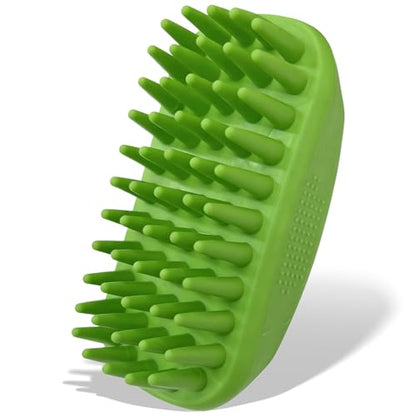 Pet Rubber Bath Brush for Dogs & Cats, Soft TPR Bath Curry Brush with Massage Design for Long and Short Hair Pets