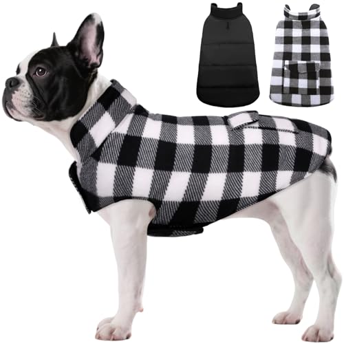 ASENKU Reversible Dog Winter Coat, Dog Jacket for Small Medium Large Dogs - color: White, size: Small