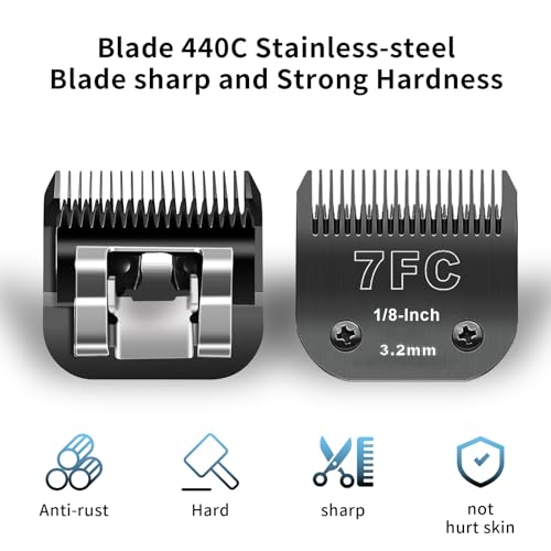 Black Detachable Dog Blades Set Compatible with Andis/Oster A5 Grooming - color: Black, size: 3 PACK（3.2-9.5mm）