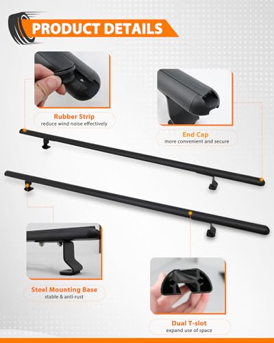 MELIPRON Heavy Duty Truck Topper Roof Rack for Truck Cap, 500LB Capacity | 50" Aluminum Ladder Rack Fit Camper Shell and Truck Caps, Ideal for Kayaks, Canoes, Camping Gear and Outdoor Adventure - size: 50"