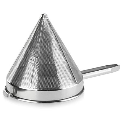 New Star Foodservice 34257 18/8 Stainless Steel China Cap Strainer, 8-Inch, Fine Mesh
