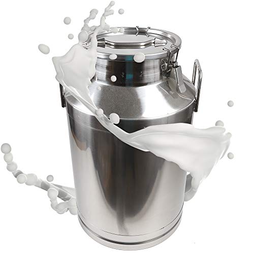 1 mm Thickened Stainless Steel Milk Can Large Liquid Container Storage,Stainless Steel Milk Bucket With Sealing Lid and Carry Handle,for Wine, Oil Storage Transport (60L/15.9 Gal) - size: 60L/15.9 Gal