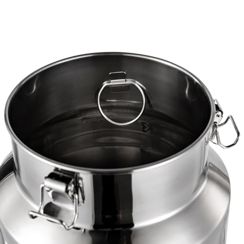 15L/3.96Gal Milk Can with Faucet, Stainless Steel Milk Can with Lid Milk Jug Milk Transport Container Wine Pail Bucket Bottle Stainless Steel Milk Bucket with Sealed Lid for Grain Wine Liquid