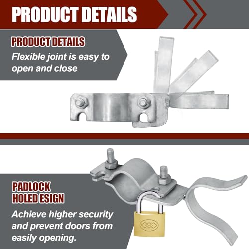 1-3/8" x 1-3/8" Chain Link Gate Latch, Silver - size: 1-3/8" x 1-3/8"