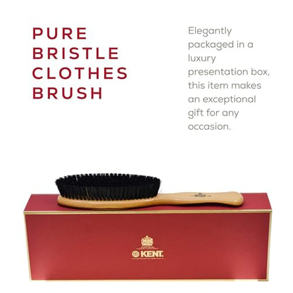 Kent CS1B Clothes Brush, Fabric Lint Remover for Cotton, Wool, Suede and Silk, Pure Black Bristles Handcrafted Two Tone Cherrywood Veneer Remover for Dust, Fluff and pet Hair. Made in England - style: CS1B