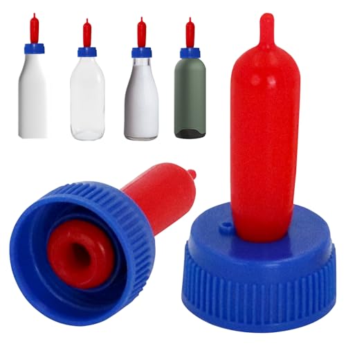 20 Pack Goat Nipples Soft Rubber Animal Milk Feeding Nipple - color: blue