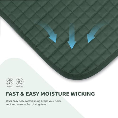 Tackmore All-Purpose Square Quilted Western Saddle Pad, Horse Saddle Pad - color: Green