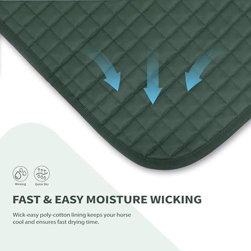 Tackmore All-Purpose Square Quilted Western Saddle Pad, Horse Saddle Pad - color: Green