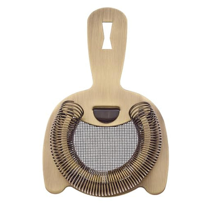 Barfly Fine Mesh Spring Strainer, Antique Gold - color: Antique Gold