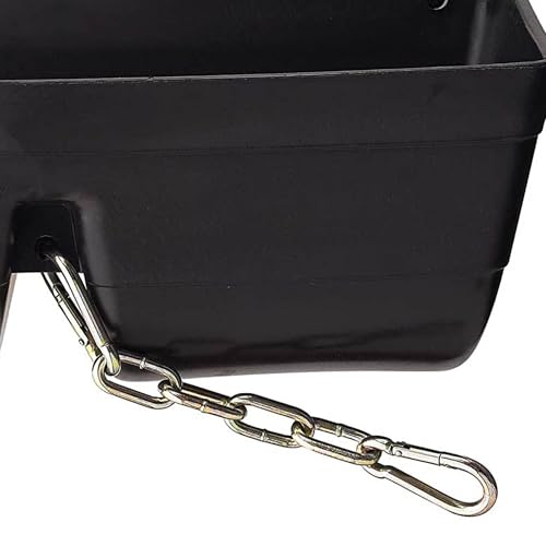 Little Giant FF16BLACK 9 Quart Heavy Duty Plastic Feed Trough Bucket Fence Feeder with Clips for Livestock & Pets, Black (6 Pack)