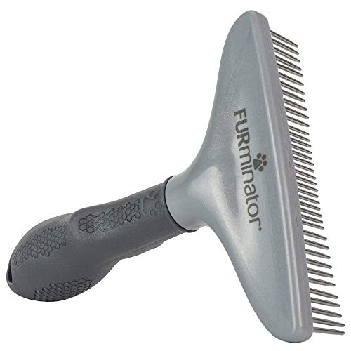 FURminator Grooming Rake Tool for Dogs & Cats With Thick Coats