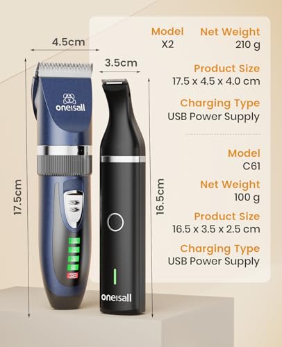 oneisall Cat Clippers and Paw Trimmer 3 in 1 Cat Grooming Kit