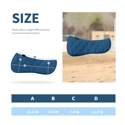 Harrison Howard Mesh Riding Half Pad for English Saddle Comfortable Cushioning Reduce Pressure on Horse’s Back - color: Teal