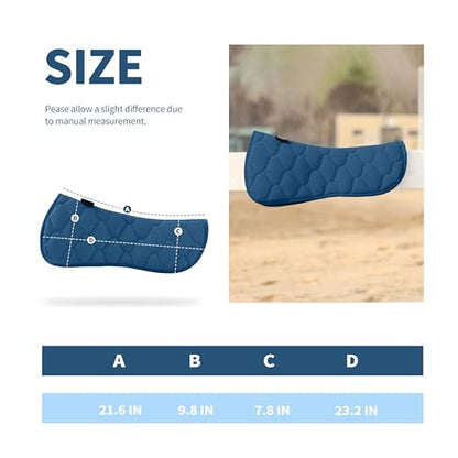 Harrison Howard Mesh Riding Half Pad for English Saddle Comfortable Cushioning Reduce Pressure on Horse’s Back - color: Teal