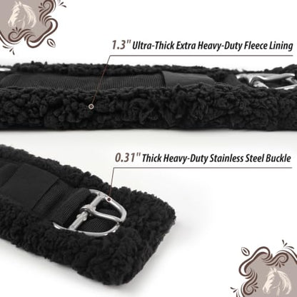 Western Cinch Horse Girth, 28"-34", 1.3" Thick Soft Breathable Fleece Lined - size: 30"