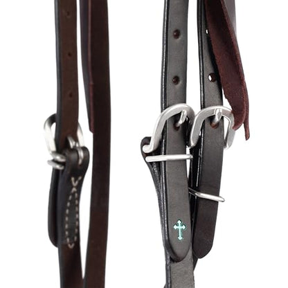 Turquoise Cross - color: Dark Oiled, size: Horse Size